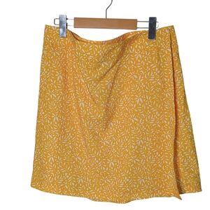 RipSkirt Hawaii Skirt Size Large Small Yellow Floral Mini Wrap Adjustable